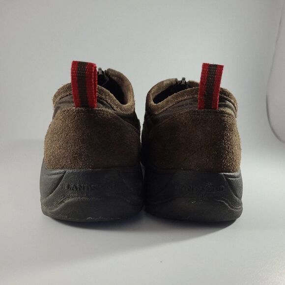 LANDS END WALKING CAMPING HIKING / ZIPPER SHOES 7 B Quilted Suede Brown - Picture 4 of 11